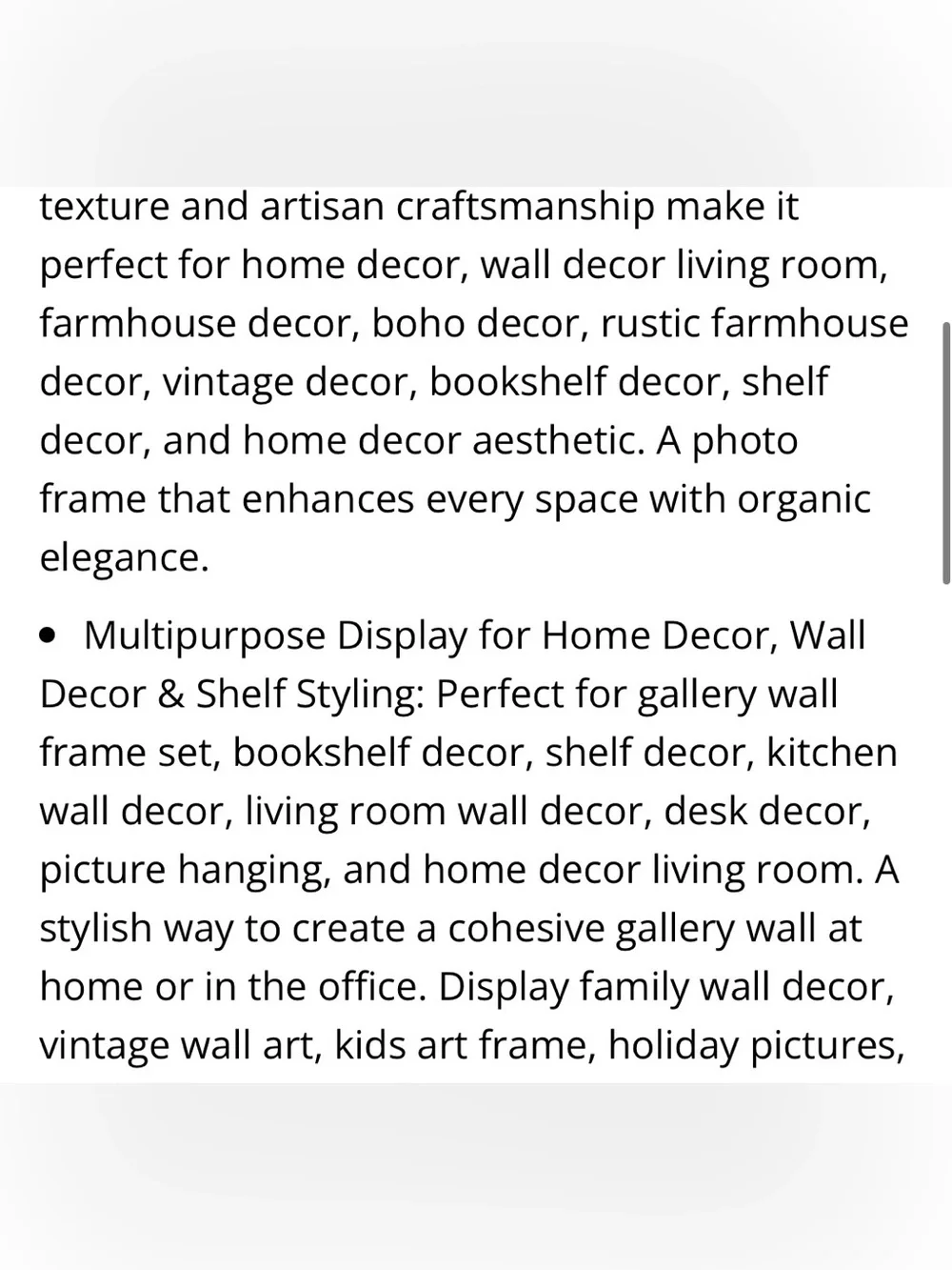 ‘Real Horn’ Picture Frame Wall or Tabletop 5x7”  BLACK ESSENCE